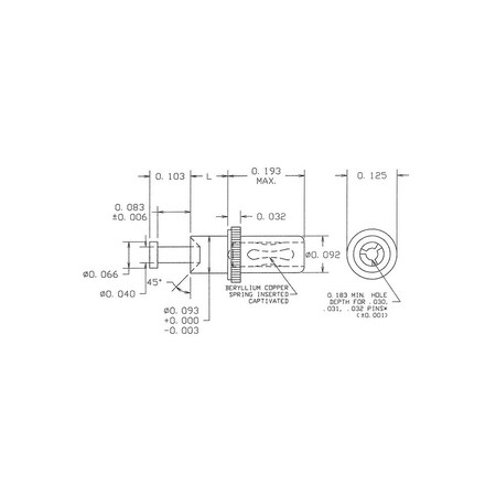 Concord Electronics PC JACK - NON-INSULATED - FEED THRU, GOLD PLT, 09-9037-3-03-2500 09-9037-3-03